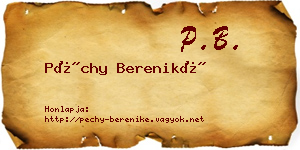 Péchy Bereniké névjegykártya